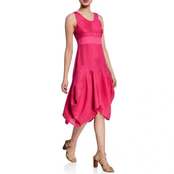 chinese dress ladies Neiman Marcus Floral Linen Dress